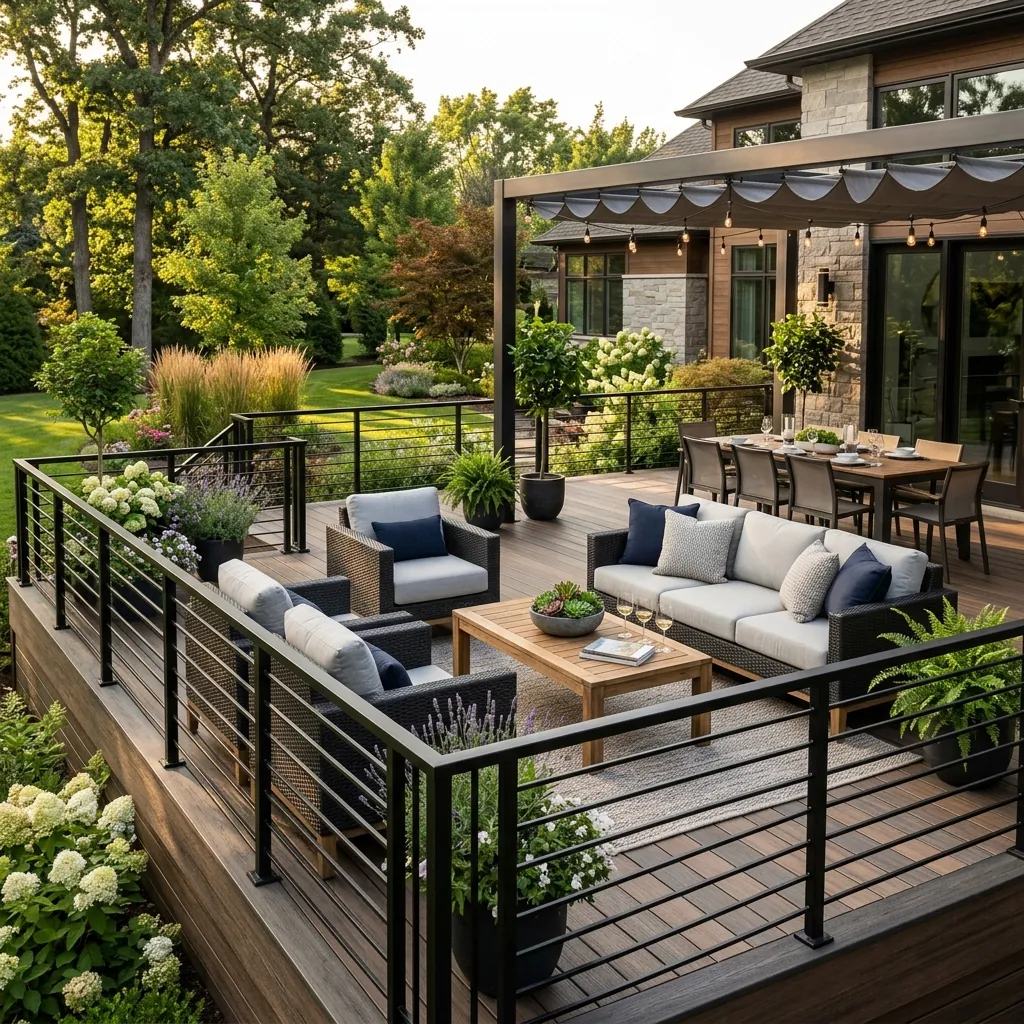 Custom cedar decks and railings installation