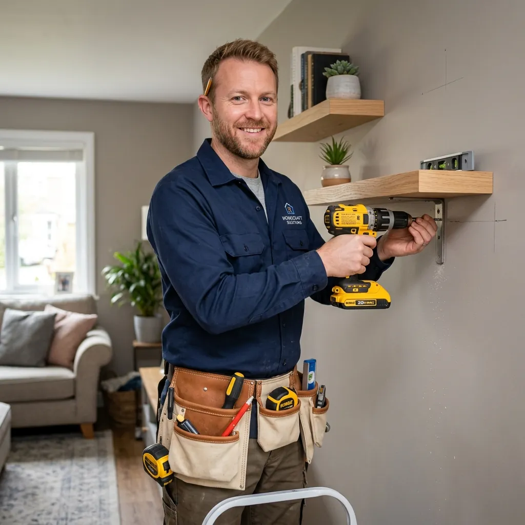 Handyman repairing structural home fixtures